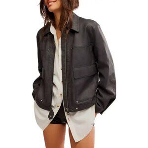 We The Free NWT Blair Faux Leather Zip Up Jacket Sz Large